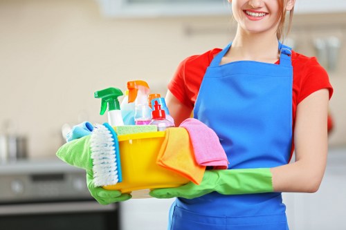 Bloomsbury Carpet Cleaners staff following safe carpet cleaning procedures