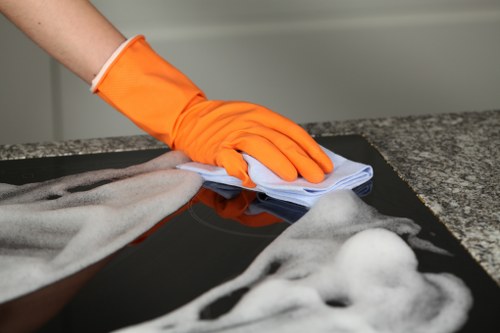 Upholstery stain removal on a fabric sofa in Bloomsbury