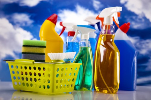 Carpet cleaning technician preparing equipment for a service appointment